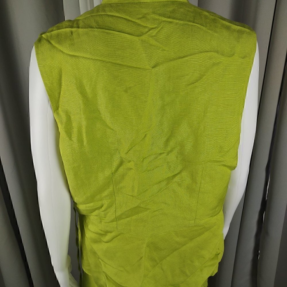 Sarah Spencer Women's Lime Green Linen Blend Blouse And Skirt Size 14W - Picture 4 of 16